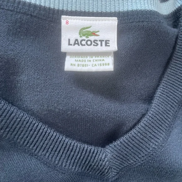 Mens Lacoste v-neck sweater